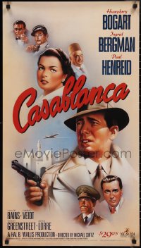 1z0063 CASABLANCA 20x36 video poster R1988 cool different Bob Gleason art of Bogart, Bergman & cast