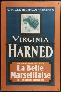 1z0017 LA BELLE MARSEILLAISE 20x29 stage poster 1903 Virginia Harned, produced by Charles Frohman!