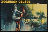 1z0021 ROBINSON CRUSOE 20x30 English stage poster 1913 art by Tony Gibbons, ultra rare!