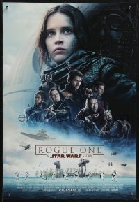 1z0048 ROGUE ONE 2-sided mini poster 2016 A Star Wars Story, Jones, Death Star and battle!