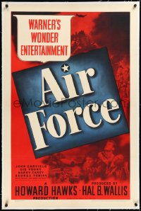 2a0820 AIR FORCE linen 1sh 1943 Howard Hawks, World War II, Warner's Wonder Entertainment!