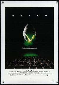 2a0821 ALIEN linen NSS style 1sh 1979 Ridley Scott sci-fi monster classic, cool hatching egg image!