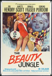 2a0681 CONTEST GIRL linen English 1sh 1966 beauty pageant winner Janette Scott in Beauty Jungle!