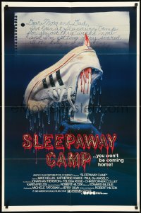 2a0461 SLEEPAWAY CAMP 1sh 1983 a nice place for summer vacation, a perfect place to die, gory art!
