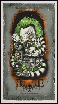 2a0015 BEETLEJUICE artist signed #16/40 14x24 art print 2009 Mondo, Drew Millward, Alamo, GID ed.!