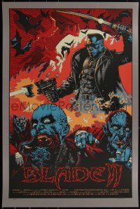 2a0022 BLADE II artist signed #57/75 24x36 art print 2010 Mondo, Mike Sutfin, Red Variant Edition!