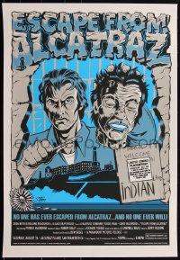 2a0066 ESCAPE FROM ALCATRAZ 22x32 art print 2006 Mondo, Eastwood busting out w/ mask by Stainboy!