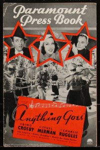 2b0055 ANYTHING GOES pressbook 1936 Ethel Merman, Bing Crosby, Charlie Ruggles, ultra rare!