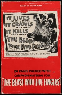2b0061 BEAST WITH FIVE FINGERS pressbook 1947 Peter Lorre, cool reaching hand artwork, very rare!