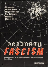 2b0022 TRIUMPH OVER VIOLENCE export Russian 33x46 1965 different art of Hitlers in spider web, rare!
