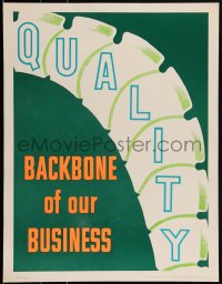 2c0035 QUALITY BACKBONE OF OUR BUSINESS 17x22 motivational poster 1950s Elliott Service Company!