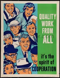 2c0036 QUALITY WORK FROM ALL 17x22 motivational poster 1960s Elliott Service Company!