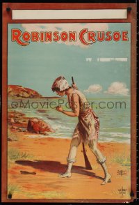 2c0050 ROBINSON CRUSOE 20x29 English stage poster 1913 wonderful art by Jim Affleck!