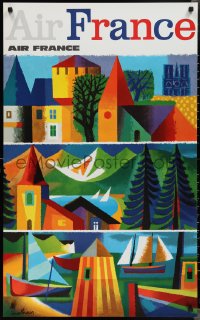 2c0003 AIR FRANCE 24x39 French travel poster 1965 great colorful art by Jacques Nathan-Garamond!