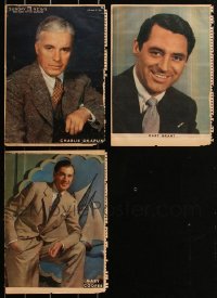 2d0045 LOT OF 3 NEWSPAPER PAGES 1940s Charlie Chaplin, Cary Grant, Gary Cooper!