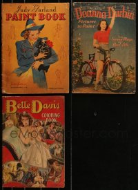 2d0046 LOT OF 3 COLORING BOOKS 1940s Judy Garland, Deanna Durbin & Bette Davis!
