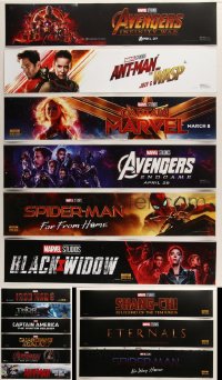 2d0023 LOT OF 27 5X25 MARVEL COMICS MYLAR MARQUEES 1990s-2020s from most movies in the series!