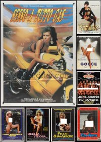 2d0076 LOT OF 8 FOLDED SEXPLOITATION ITALIAN ONE-PANELS 1980s-1990s sexy images with some nudity!