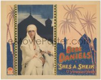 2f1381 SHE'S A SHEIK LC 1928 great portrait of Bebe Daniels wearing Arab garb + cool border art!