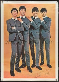 2g0048 BEATLES 42x58 commercial poster 1960s John, Paul, George & Ringo in matching suits & ties!