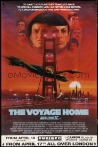 2g0018 STAR TREK IV English 40x60 1987 great art of Leonard Nimoy & William Shatner by Bob Peak!