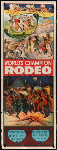 2g0061 BUFFALO RANCH REAL WILD WEST 21x56 special poster 1910s camel races & more, very rare!