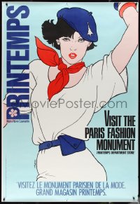 2g0036 PRINTEMPS DS 47x69 French advertising poster 1980s image of smiling sexy woman with pink beret!