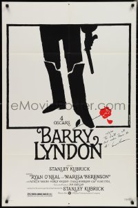 2h0253 BARRY LYNDON signed awards 1sh 1975 by Leonard Rosenman, directed by Stanley Kubrick!