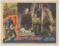 2h0404 BATTLE FLAME signed LC #8 1959 by Scott Brady, who's a soldier pictured in the border art!