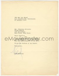 2h0061 RED BUTTONS signed letter 1950s thanking Film Daily for being one of their best ten actors!