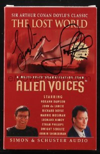 2h0598 ALIEN VOICES signed audio book 1997 by BOTH Leonard Nimoy AND John De Lancie, Lost World!
