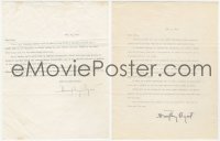 2h0008 HUMPHREY BOGART fan club letter collection 1930s-1940s 100s to fans, TWO from Bogey himself!