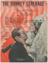 2h0342 ALLAN JONES signed sheet music 1937 Donkey Serenade with Jeanette MacDonald in The Firefly!