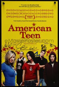 2h0141 AMERICAN TEEN signed 2-side mini poster 2008 by Bailey, Clemens, Krizmanich, Reinholt, Tusing!