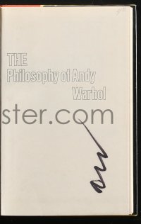2h0217 ANDY WARHOL signed first edition hardcover book 1975 his Philosophy From A to B & Back Again!