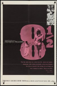 2j0949 8 1/2 1sh 1963 Federico Fellini classic, Marcello Mastroianni & Claudia Cardinale!