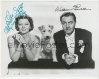 2j0172 AFTER THE THIN MAN signed 8x10 REPRO still 1980s by BOTH William Powell AND Myrna Loy!