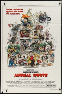 2j0960 ANIMAL HOUSE style B 1sh 1978 John Belushi, John Landis classic, art by Rick Meyerowitz!