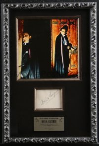 2j0001 BELA LUGOSI framed signed 3x4 album page in 12x18 display 1940s ready to display on your wall!