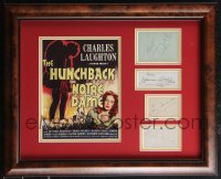 2j0003 HUNCHBACK OF NOTRE DAME 4 signed album pages in 17x21 display 1939 by Laughton & THREE more!