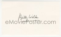 2j0074 BILLY WILDER signed 3x5 index card 1980s it can be framed with an original or repro still!