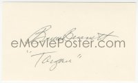 2j0075 BRUCE BENNETT signed 3x5 index card 1980s Tarzan, it can be framed with the included REPRO!