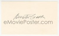 2j0076 BUSTER CRABBE signed 3x5 index card 1980s it can be framed & displayed with a repro!