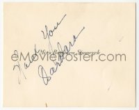 2j0044 BARBARA STANWYCK signed 3x4 paper 1950s written over her printed name!
