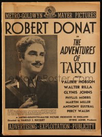 2j0640 ADVENTURES OF TARTU pressbook 1943 Robert Donat in Nazi disguise, Valerie Hobson, very rare!