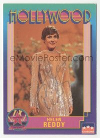 2j0064 HELEN REDDY signed trading card 1991 cool Hollywood Walk of Fame series from Starline!