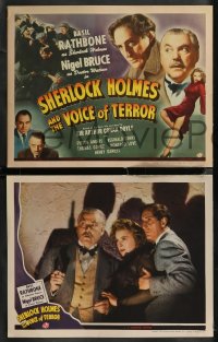 2j1639 SHERLOCK HOLMES & THE VOICE OF TERROR 8 LCs 1942 Basil Rathbone, Nigel Bruce, complete set!