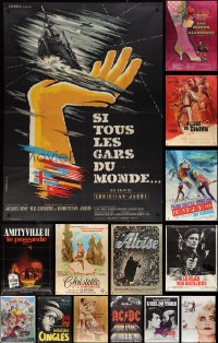2m0050 LOT OF 19 FOLDED FRENCH ONE-PANELS 1950s-1980s great images from a variety of movies!