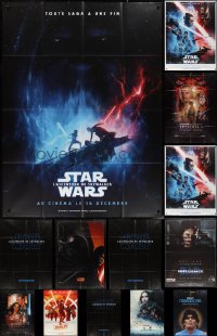 2m0056 LOT OF 13 FOLDED MOSTLY STAR WARS FRENCH ONE-PANELS 1990s-2010s great movie images!