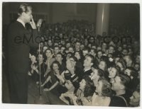 2p1601 ALAN LADD deluxe 10.25x14 still 1945 entertaining troops in New York City by microphone!